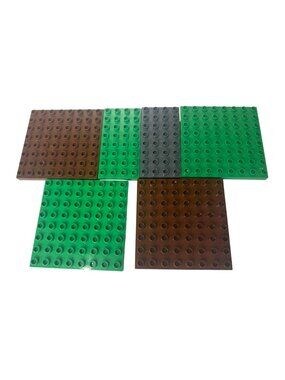 Lego Duplo Baseplates 8x8 and 8x4 Lot of 6 Pcs Brown Green Grey Toys Building
